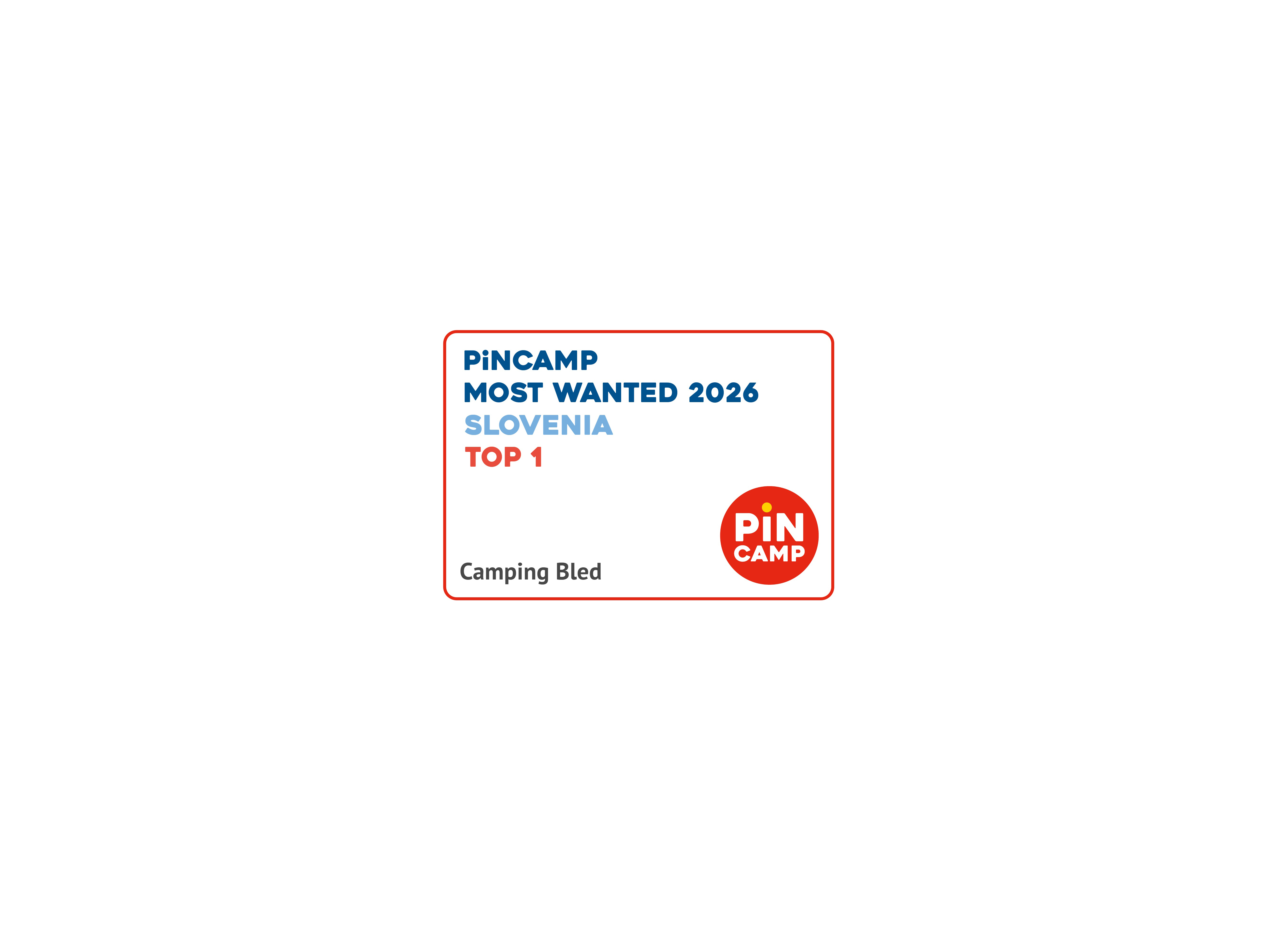 PINCAMP Most Wanted 2026 award for Camping Bled